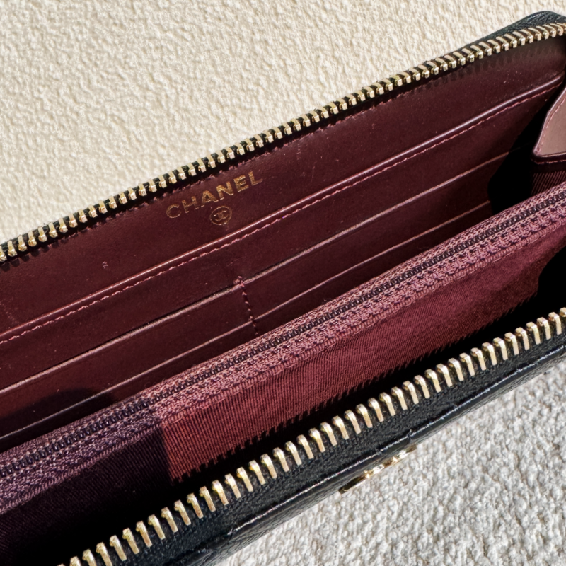 Classic Long Zip Wallet Caviar Leather