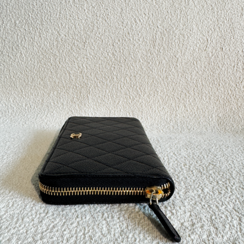 Classic Long Zip Wallet Caviar Leather