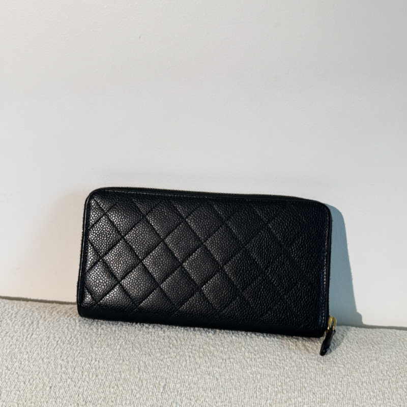Classic Long Zip Wallet Caviar Leather